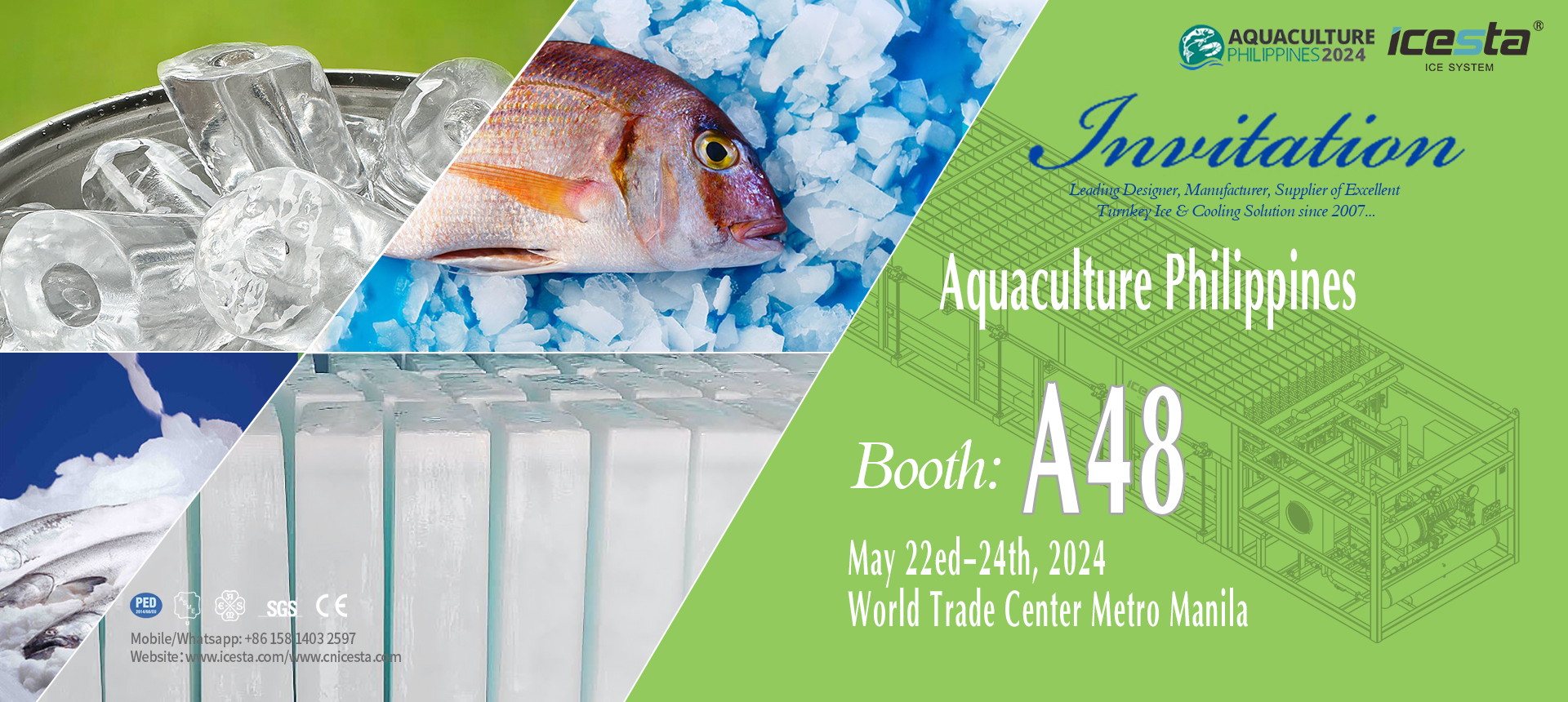 Команда ICESTA привезет трубчатый льдогенератор на AQUACULTURE PHILIPPINES 2024