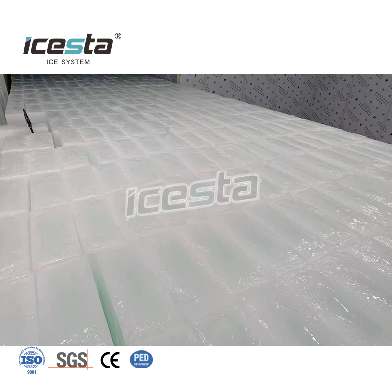 ICESTA เครื่องทำน้ำแข็งบล็อกระบายความร้อนโดยตรงอัตโนมัติเต็มรูปแบบ 40T/วัน