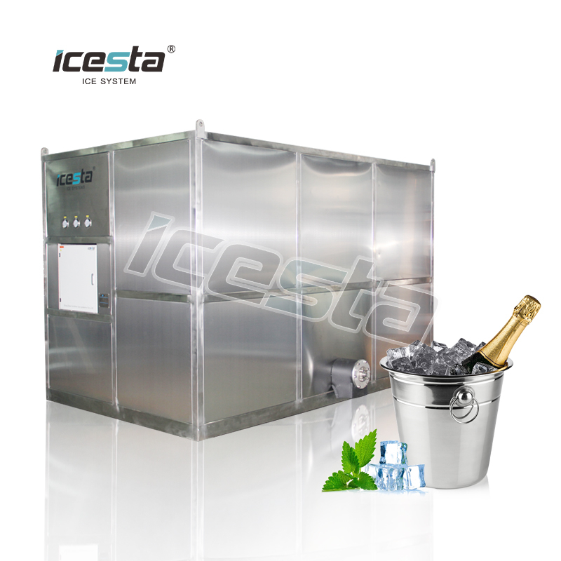 M&aacute;quina competitiva e f&aacute;cil de opera&ccedil;&atilde;o de cubos de gelo de a&ccedil;o inoxid&aacute;vel de 5 toneladas / dia da China $ 20.000 - $ 30.000