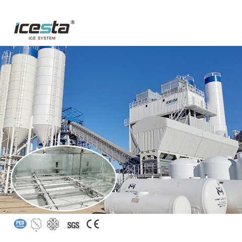 ICESTA Containerized 40 Ton Industrial Automatic Ice Plant na may Rake ice system para sa Concrete Pouring Hydropower Station $170000