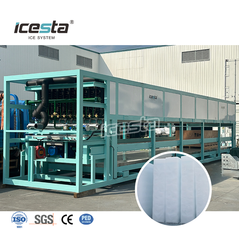 ICESTA เครื่องทำน้ำแข็งบล็อกระบายความร้อนโดยตรงอัตโนมัติเต็มรูปแบบ 40T/วัน