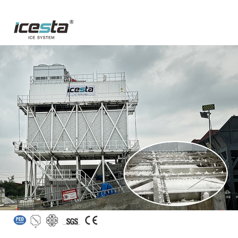ICESTA 60-тонный контейнерный завод по производству чешуйчатого льда с системой хранения льда