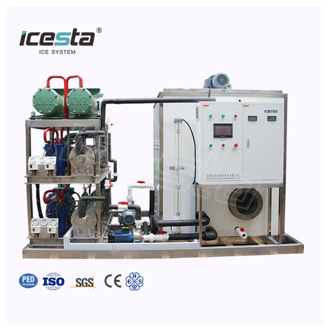 ICESTA 1-12 toneladang sariwang tubig seawater fluid ice slurry ice making machine para sa seafood freeze $4500-$80000