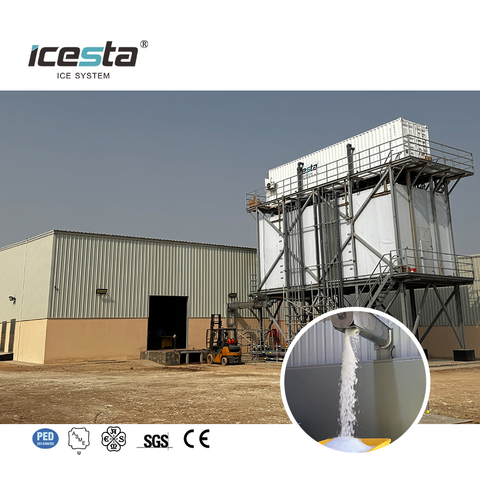 ICESTA โรงงานผลิตน้ำแข็งเกล็ดขนาด 120 ตันพร้อมระบบเก็บน้ำแข็ง