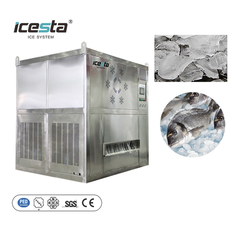 ICESTA 5 Ton High Quality PLC Control Stainless Steel Plate Ice Machine