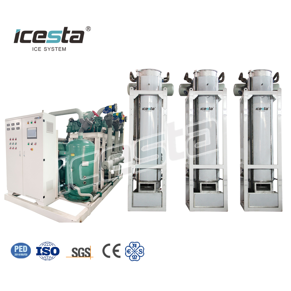 ICESTA เครื่องทำน้ำแข็งหลอดสแตนเลสอุตสาหกรรมขนาด 60 ตัน