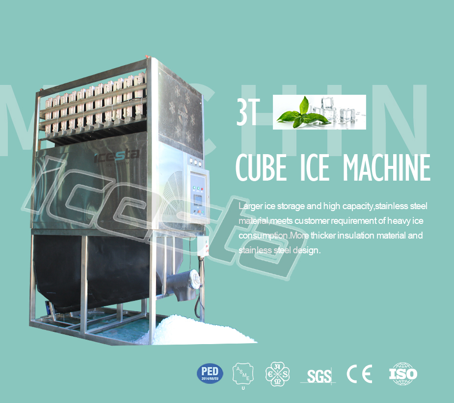 1 Tons Industrial Automatic Edible Large Ice Cube Maker with CE