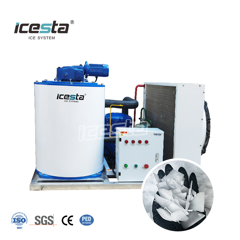 Mesin Es Flake Stainless Steel ICESTA 3 Ton untuk Pendinginan Makanan