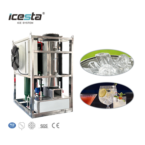 ICESTA 1 Ton Air-Cooled Stainless Steel Tube Ice Machine