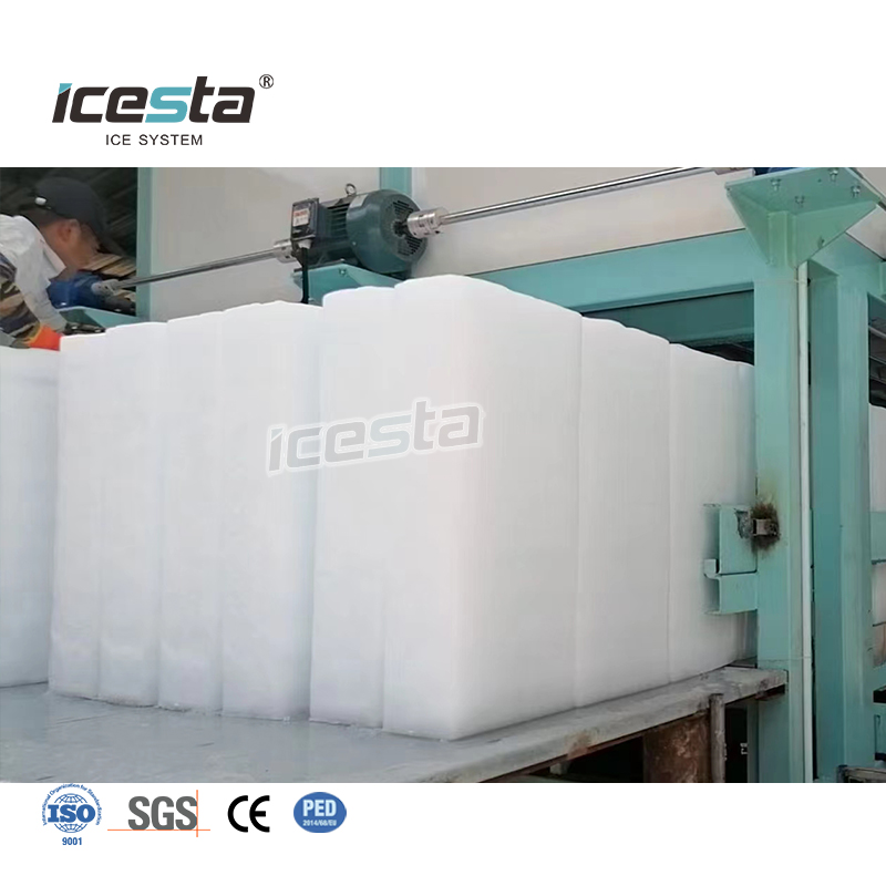 ICESTA 5-15t เครื่องทำน้ำแข็งบล็อกระบายความร้อนโดยตรงชุบสังกะสี