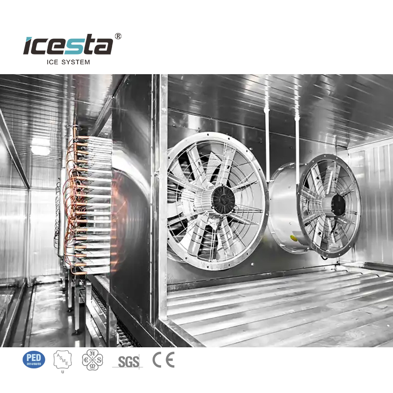Linha de processamento ICESTA Iqf congelador de t&uacute;nel de congelamento r&aacute;pido criog&ecirc;nico autom&aacute;tico Durian para a ind&uacute;stria de transforma&ccedil;&atilde;o de alimentos