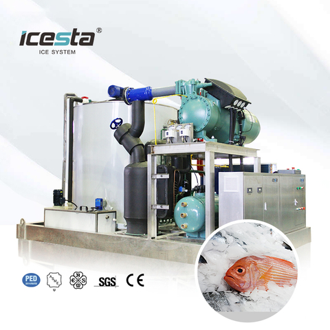 ICESTA 8-15 тонн промышленная машина для производства чешуйчатого льда с компрессором R404A