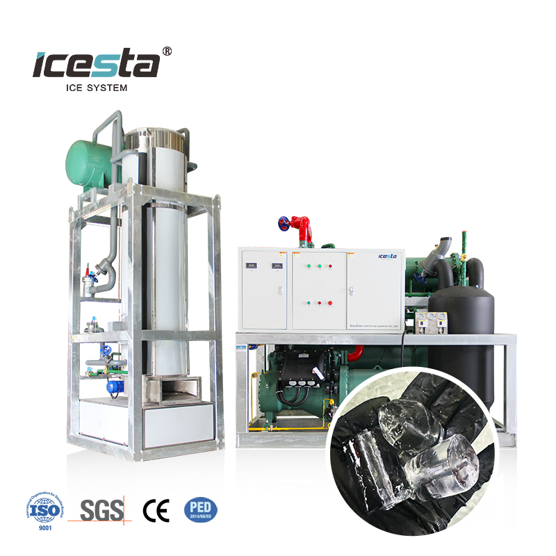 ICESTA 25 Ton Industrial Stainless Steel Tube Ice Machine