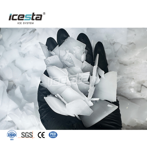 ICESTA เครื่องทำน้ำแข็งเกล็ดสแตนเลส ระบายความร้อนด้วยน้ำ 3 ตัน