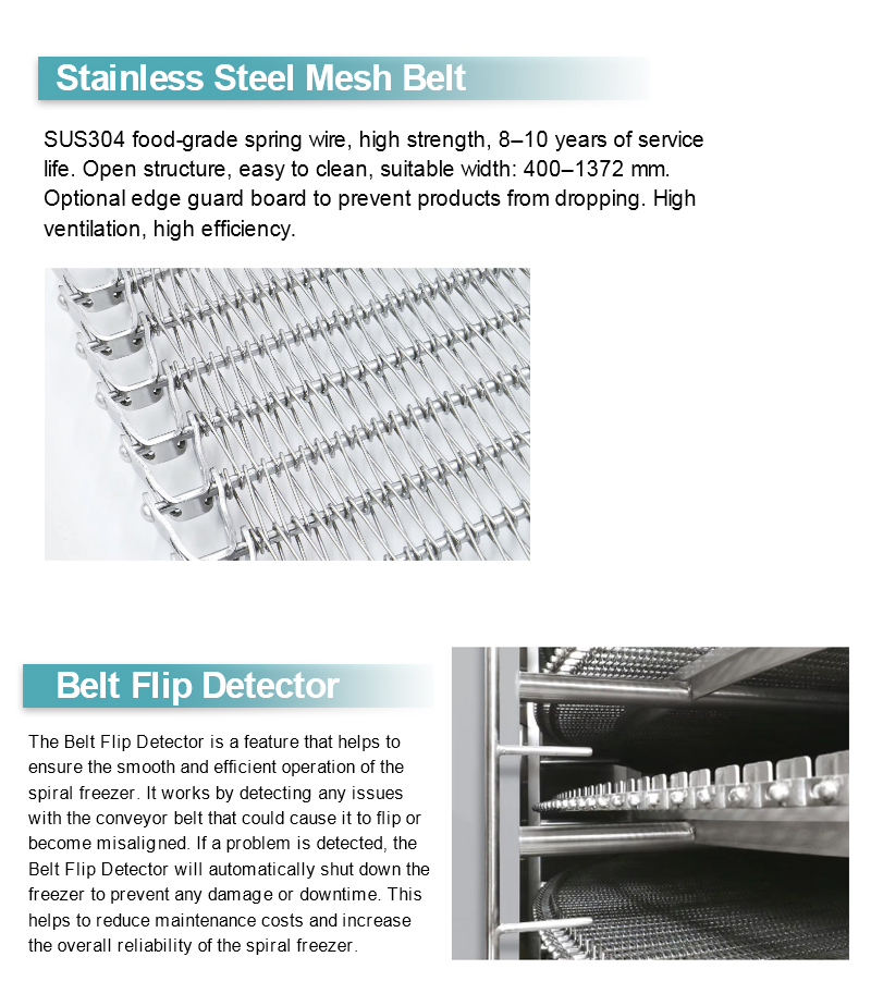 ICESTA Industrial Single Spiral Freezer para sa Seafood, Bagong Disenyo, Madaling Operasyon, Awtomatiko